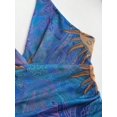 thumbnail image 5 of Blue Vintage Y2K Halter Neck Sleeveless Peplum Mini Dress With Sun Face Print, 5 of 6