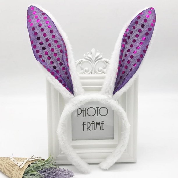 Diadema de conejo de peluche navideño para fiesta de Halloween, discoteca, con orejas de conejo de alambre, joyería para la cabeza