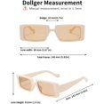thumbnail image 4 of Lunettes de Soleil Rectangulaires pour Femmes Lunettes de Mode Rétro Protection UV Monture Carrée, 4 of 5