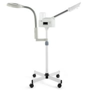2IN1 White Instant Facial Steamer with 5X Magnifying Lamp Ozone LCD Touch Keys Salon Spa Skin Care