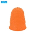 thumbnail image 3 of Uxcell Rubber Finger Tips Silicone Thumb Fingertip Protector Covers Guard Pads Thimble Grips Orange XS Size 10 Pack, 3 of 5