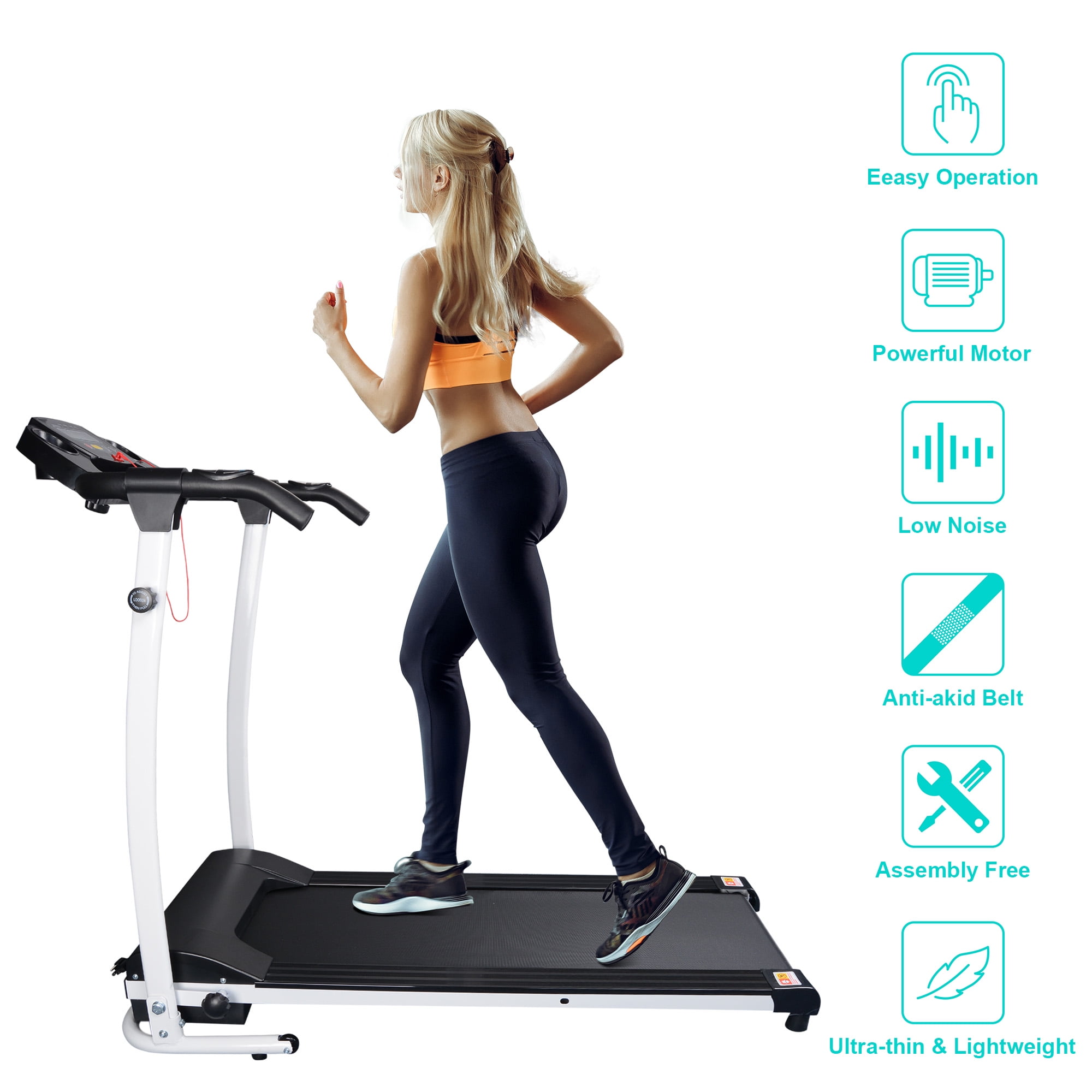 Yescom Treadmill 2 in 1 Under Desk 2.25HP Folding Electric Running Jogging Walking Machine with Bluetooth Speaker Remote Control