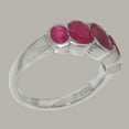 thumbnail image 3 of LBG British Made 9k White Gold Real Genuine Ruby Womens Band Ring - 33 size options - Size 5.75, 3 of 6