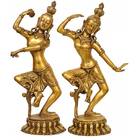 16" Dancing Shiva-Parvati In Brass | Handmade | Made In India - Brass