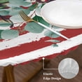 thumbnail image 6 of Round Tablecloth 4th of July Elastic Edge Fitted Patriotic Sunflower Floral Eucalyptus Leaf Plastic Table Cover,Waterproof Oil Proof for Dinner,Outdoor, Picnic, 45"- 54" DIA Tables Red Striped, 6 of 8