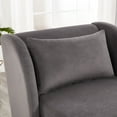 thumbnail image 5 of SYNGAR Velvet Chaise Lounge with Rolled Arm, Modern Chaise Lounge Indoor with Pillow and Solid Wood Legs, Chaise Lounge Chair for Living Room Bedroom Family Room Kids & Teen Room, Grey, 5 of 7