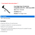 thumbnail image 2 of Front Right Outer Tie Rod End - Compatible with 2014 - 2020 Acura MDX 2015 2016 2017 2018 2019, 2 of 2
