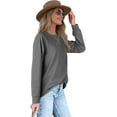 thumbnail image 3 of Womens Sweatshirts Crewneck Loose Fitting Tops For Women Long Sleeve Shirts Pullover, 3 of 10