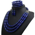 thumbnail image 3 of Multi Layer Handmade Bead Strand Cluster with Necklace Bracelet and Earrings Set for Women Lady Acrylic Beads Statement Strand Necklaces, 3 of 8