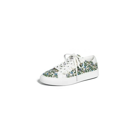 Tory Sport Women's Ruffle Sneakers, Wild Pansy/New Ivory, Floral, 6 M US