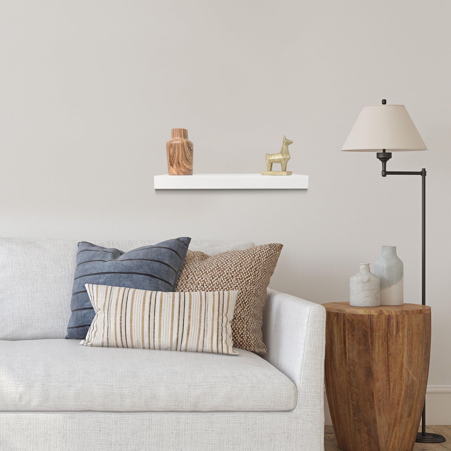 Hometrends 23 inch White Floating Shelf, 23" White Floating Shelf