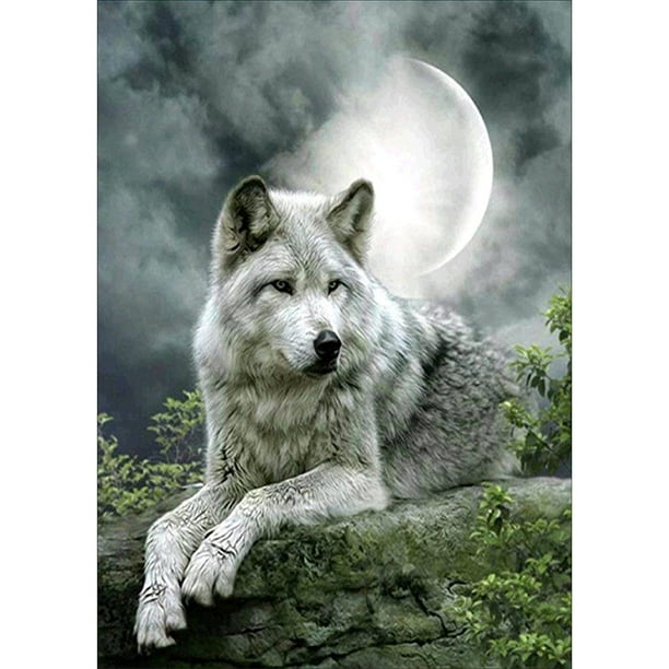 Taladro Pintura Diamante (DE4121) 5D DIY Lobos Completos Punto de Cruz Bordado Artesanía (F) 30x40cm Hugtrwg Para estrenar