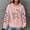 Pink, variant on Hooded Sweatshirts for Women Waffle Hoodies Cute Cats Print Sweatshirt Fall Winter Long Sleeved Round Neck Pullover Tops Outwears with Pocket