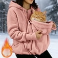 thumbnail image 2 of NIEWTR Women Fleece Zip up Hoodie 2 in 1 Baby Wearing Jacket Maternity Winter Coat Thicken Kangaroo Sweatshirt Baby Wearing Outerwear Coat, 2 of 9