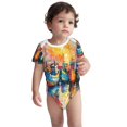 thumbnail image 2 of Yiaed Colorful Fishing Boats Print Infant Climbing Short Sleeve Onesie One-Piece Baby Bodysuit Clothes 0-12 Months -6 Months, 2 of 6