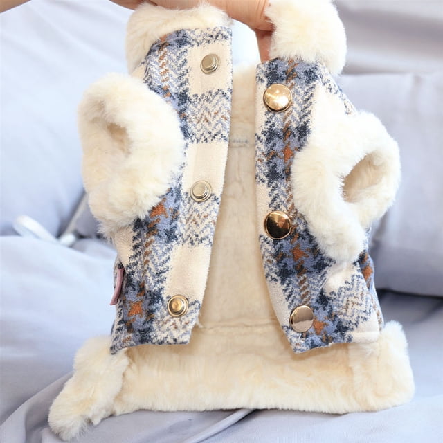 Ropa para perros cálida de invierno con forro polar grueso para cachorros y gatos, tracción invernal