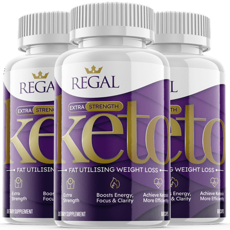 (3 Pack) Regal - Keto Supplement for Weight Loss - Energy & Focus Boosting Dietary Supplements for Weight Management & Metabolism - Advanced Fat Burn Raspberry Ketones Pills - 180 Capsules
