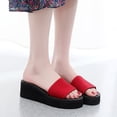 thumbnail image 2 of Women Summer Bohemian Open Toe Fashion Non-Slip Wedge Slippers Sequin Beach Shoe, 2 of 9