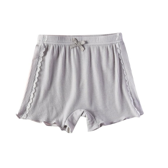 LLYwey Girls Cute Ribbed Shorts, Toddler Baby Girls Solid Lace Soft Elastic Waist Casual Summer Short Pants, New-Md43, Gray, 3T