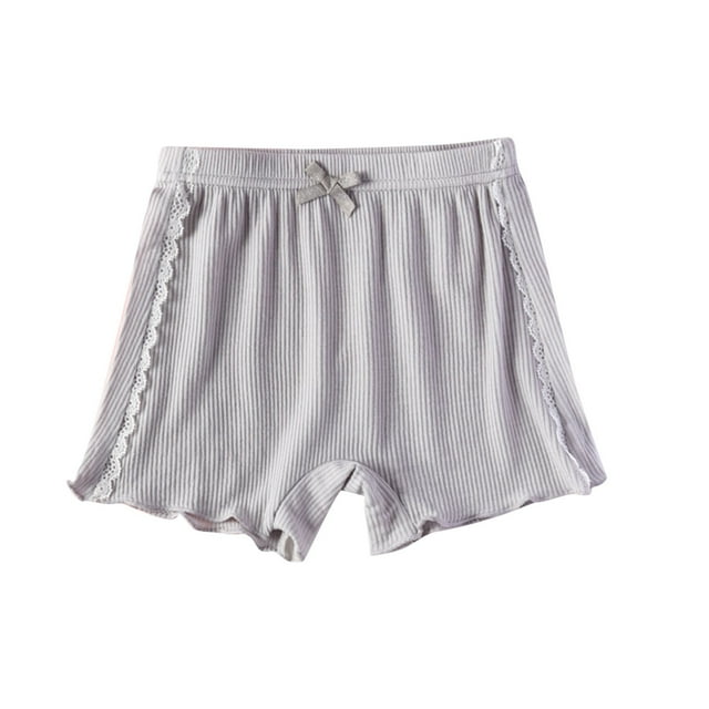 Zpanxa Kids Shorts Modal Cotton Polyester Blend Solid Color Bow Lace High Waisted Leggings 7 Years