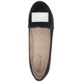 thumbnail image 5 of Victoria K Women's Soft Textured Material With Faux Fur Ornament And Solid Silver Placket Ballerina Flats, 5 of 6