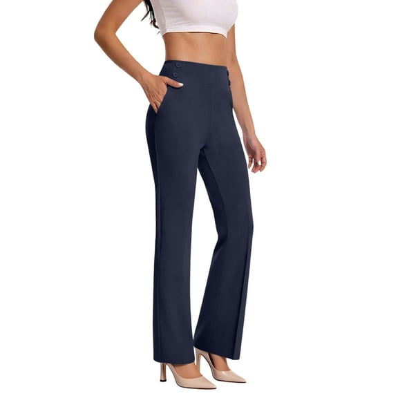 AGWOLF Dress Pants for Women High Waisted Stretch Bootcut Work Pants Office Business Casual Slacks Pockets