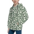 thumbnail image 2 of Balery Flowers With Leaves Pattern Boys Hoodie, Youth Pullover Hooded Sweatshirt, Kangaroo Pocket Hoodie for Kids Girls -X-Large, 2 of 6