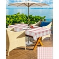 thumbnail image 5 of Fsddascl Pink Checkered Outdoor Tablecloth - 60x120 Inch Rectangle Dining Table Cover, Farmhouse Buffalo Plaid Waterproof Outdoor Table Cloth with Umbrella Hole & Zipper for Picnic/Patio/Party, 5 of 7