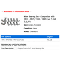 thumbnail image 2 of Main Bearing Set - Compatible with 1973 - 1979, 1983 - 1997 Ford F-350 7.5L V8 1974 1975 1976 1977 1978 1984 1985 1986 1987 1988 1989 1990 1991 1992 1993 1994 1995 1996, 2 of 2