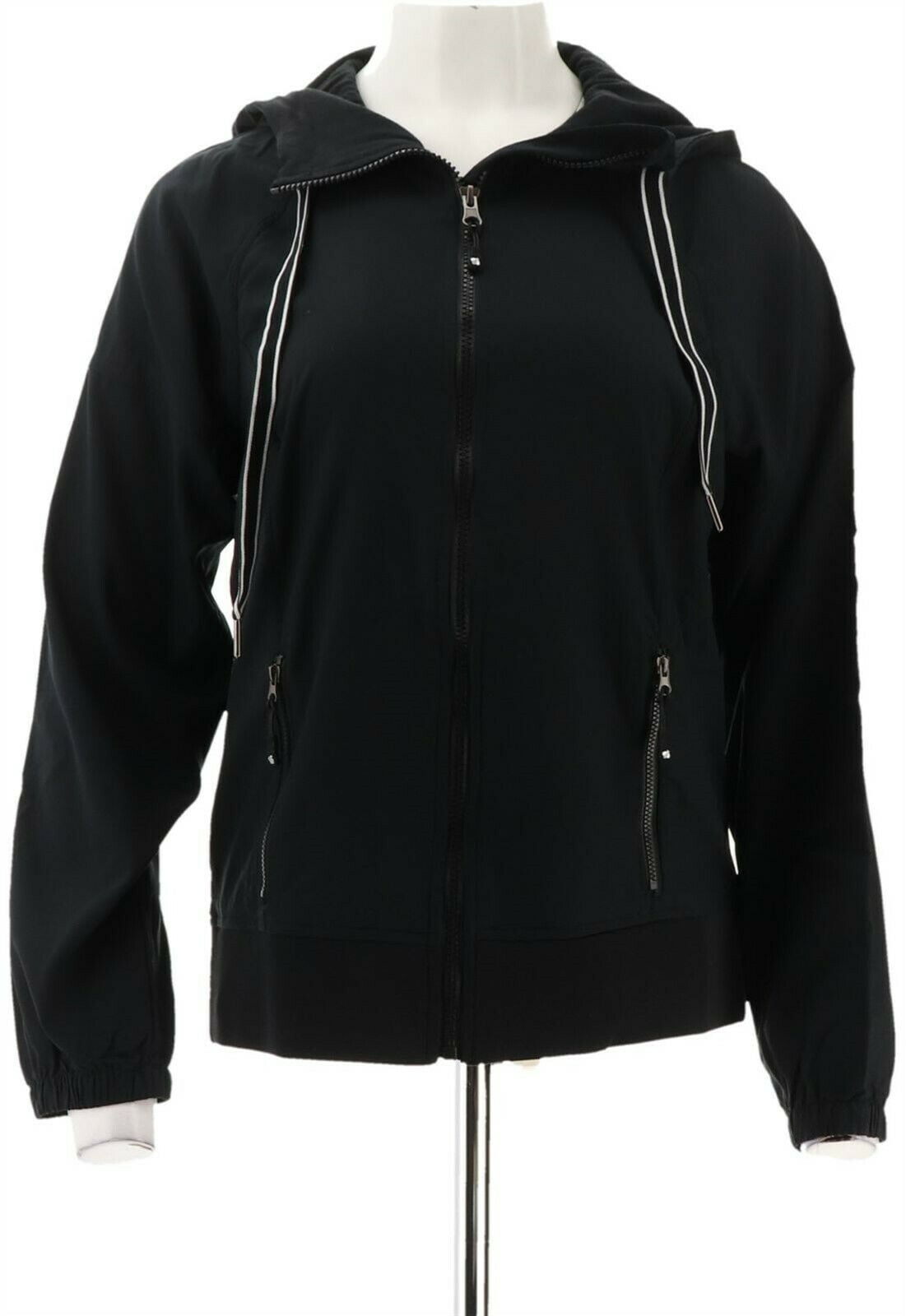cee bee CHERYL BURKE Water Resistant Zip Front Jacket Pckts Black XS ...