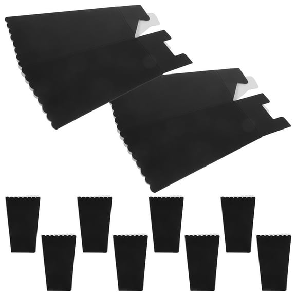 HEMOTON 24Pcs Black Paper Popcorn Boxes Night Parties and Birthdays
