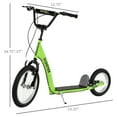 thumbnail image 6 of Kids Bikes Aosom Youth Scooter Kick Scooter for Kids 5+ with Adjustable Handlebar 16" Front and 12" Rear Dual Brakes Inflatable Wheels, Green,Kids Riding Toys, 6 of 8