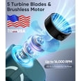 thumbnail image 3 of Ventilador de cintura portátil Tedajo AI, 6 velocidades, 16000 RPM, 40 H, verde, 3 of 7