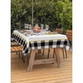 thumbnail image 3 of Outdoor Tablecloth with Umbrella Hole for Patio/Picnic/Party/Camping, Lemon Waterproof Table Cloth Rectangle Table Cover Washable, Summer Botanical Black White Plaid Pastoral (60"x 84"), 3 of 8