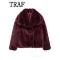 thumbnail image 1 of TRAF Metal Color Sequin Woven Jacket For Women Loose Stand Collar Long Sleeve Coat 2023 Autumn Winter Chic Female Outerwear, 1 of 5