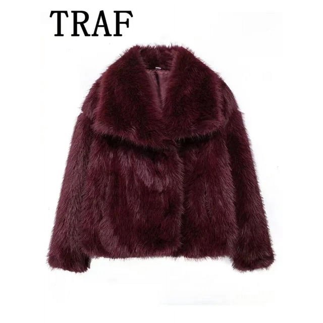 TRAF Metal Color Sequin Woven Jacket For Women Loose Stand Collar Long Sleeve Coat 2023 Autumn Winter Chic Female Outerwear