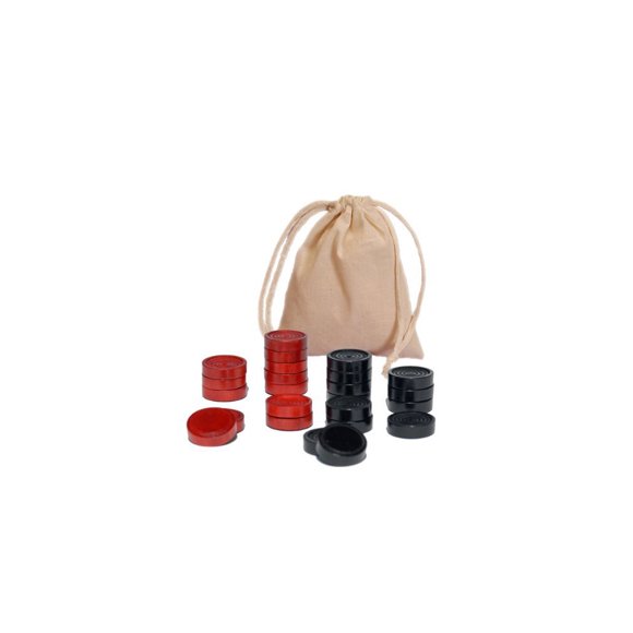 WE Games Wood Checkers with Stackable Ridge - Red/Black - 0.98 inch