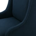 thumbnail image 6 of GDF Studio Ruple Contemporary Fabric Upholstered High Back Dining Chair, Navy Blue and Matte Black, 6 of 10
