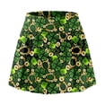 thumbnail image 4 of XIAONU Womens Shamrock Gold Ring Mini Skort High Waist Flared Wrap Front Skort Festive St Patricks Day Celebration Skort, 4 of 7