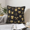 thumbnail image 2 of DouZhe Velvet Decorative Throw Pillow Covers Set of 2, Soft Square Cushion Cover with Invisible Zipper Ancient Warriors Knight Armor Printing, 16"x16", 2 of 7