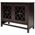 thumbnail image 4 of Accent Cabinet with 2 Glass Doors, Modern Console Table, Wooden Accent Cabinet with Adjustable Shelves, Storage Cabinet for Living Room Dining Room Entryway Hallway, 39.4"L x 15.7"W x 31.5"H, Brown, 4 of 10
