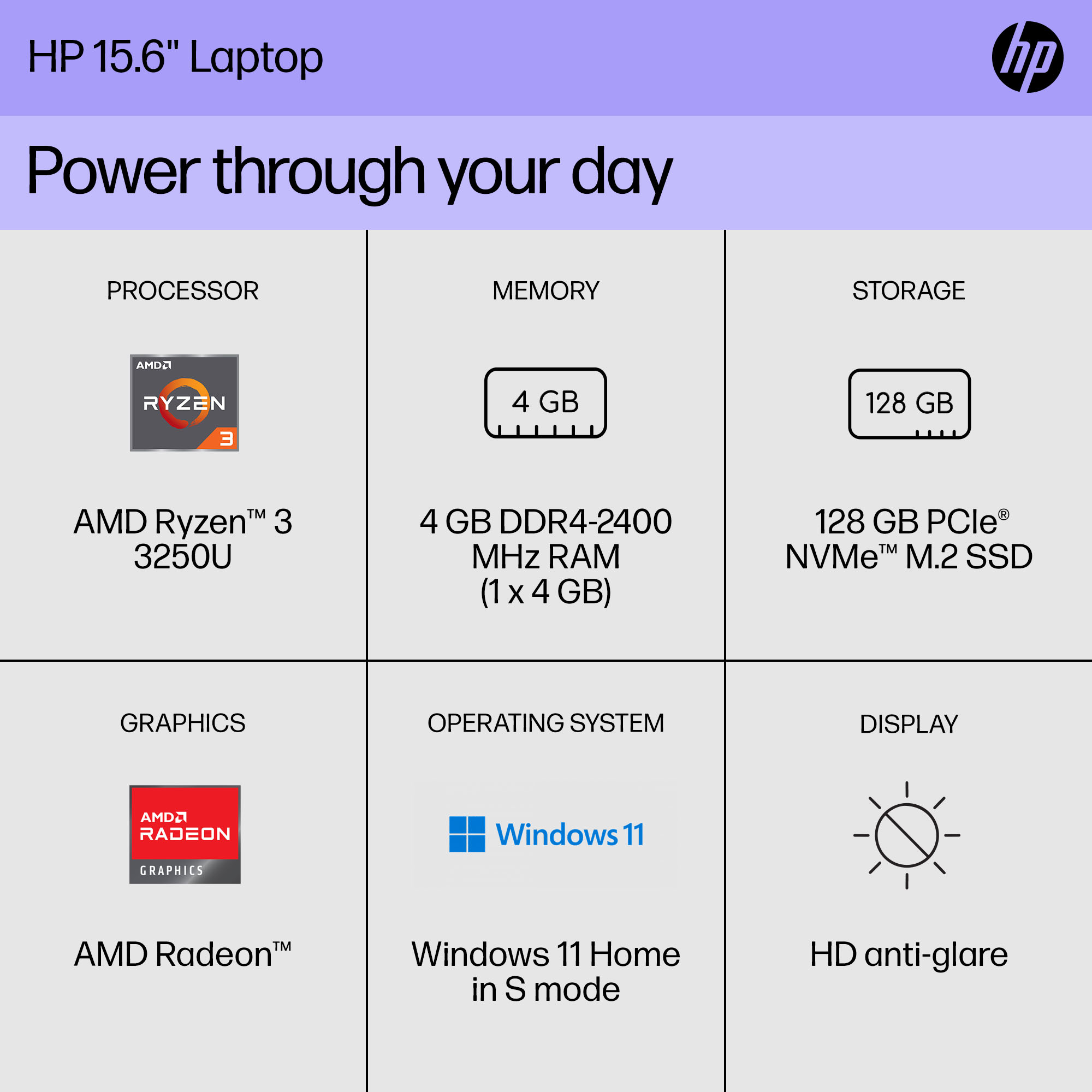 HP 15.6" Laptop Bundle, AMD Ryzen 3 3250U, 4GB RAM, 128GB SSD, Wireless Mouse, Pale Rose Gold, Windows 11 Home in S mode, 15-ef1716wm - image 2 of 11