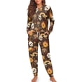 thumbnail image 3 of HELLHERO Halloween Pjs Set for Women Skull Mushroom Printed Sleepwear Crewneck Pajama Pumpkin Printed Pjs Long Sleeve Loungewear with Pockets, XL, 3 of 5