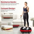 thumbnail image 4 of RICAN Vibration Plate Exercise Machine, Vibrating Board, Full Body Workout Platform with Loop Bands & Remote Control for Weight Loss Fat Burner, Red, 4 of 11