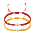 thumbnail image 2 of Eoozwa 3 Packs Glow in the Dark Couple Bracelets Matching His and Hers Adjustable Cords with Heart Charms, Romantic Valentines Day Gift for Couples Anniversary Love Jewelry, 2 of 6