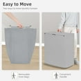 thumbnail image 3 of Double Laundry Hamper, 136L Laundry Sorter with Lid and Removable Bags, Clothes Hamper, Large 2 Section Clothes Basket with Handles for Small Space, Dorm, Closet, Bathroom, Gray, 3 of 8