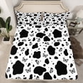 thumbnail image 2 of Manfei Black White Cow Print Queen Sheet Sets, Kawaii Cartoon Butterfly Flat Sheet, Kawaii Cute Animal Queen Fitted Sheet, Lightweight Room Decor, 4pcs, 2 of 7