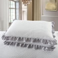thumbnail image 4 of Colcha suave y acolchada de lujo para cama, juego de funda de color gris, tamaño King y Queen, 3 o 5 unidades, 38New, 4 of 5