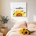 thumbnail image 4 of Sunshine Watercolor Canvas Wall Art for Living Room, Sunflowers Bees Grey Plaid Farmhouse Poster Print Painting for Bedroom Office Home Decoration Wall Pictures Prepare To Hang 10"x10", 4 of 9
