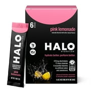 Halo Hydration On-the-Go Electrolyte Powder Drink Mix, Pink Lemonade, 6 Count